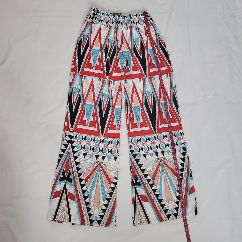 BLACK BEAD Women's Multicolor Palazzo W/ Inner Shorts Wide Leg Pants Size Medium - Picture 13 of 14